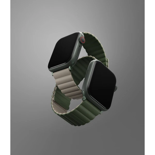 UNIQ Revix oboustranný řemínek pro Apple Watch 42/41/40/38mm Pine (zelený/šedý) - Řemínky - Obrázek QCHMF00101