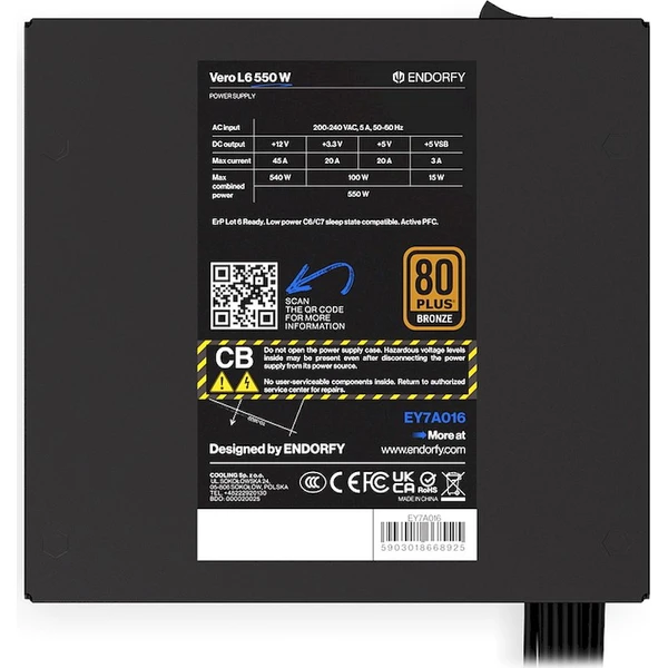 Endorfy Vero L6 Bronze 550W - Zdroje - Obrázek QD0M000K01
