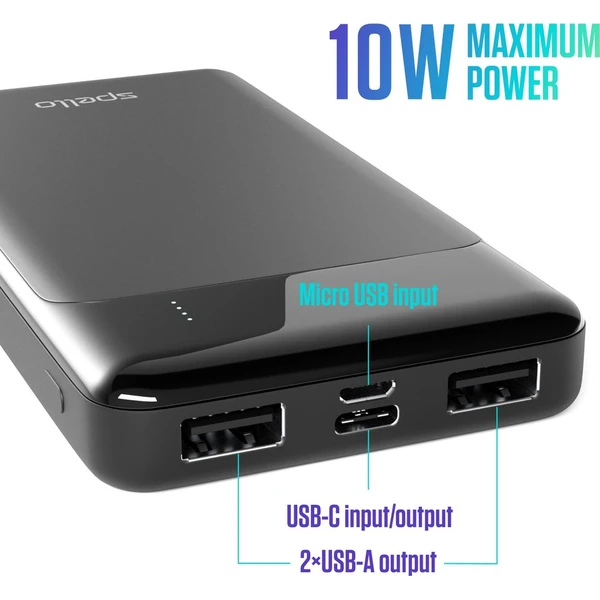 Spello Slim Powerbanka, 10000mAh černá - Powerbanky - Obrázek QGPD000K01