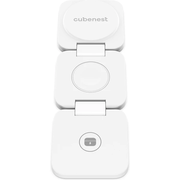 CubeNest E310 Fold 3v1 magnetická bezdrátová nabíječka bílá - Nabíječky - Obrázek QH90000L01