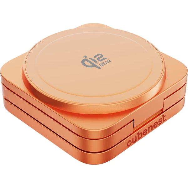 Cubenest SQ312 Ultra Qi2.2 (MagSafe) 3v1 nabíječka (35W) oranžová (Limited Edition) - Nabíječky - Obrázek QH9L000K01