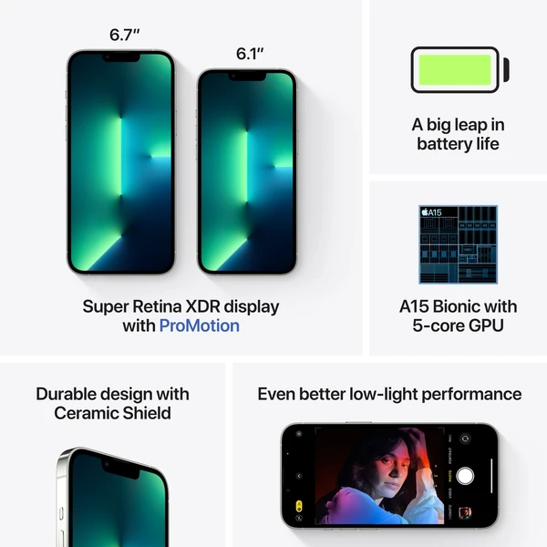 Apple iPhone 13 Pro Max 256GB stříbrný - Mobilní telefony - Obrázek QHBS600301