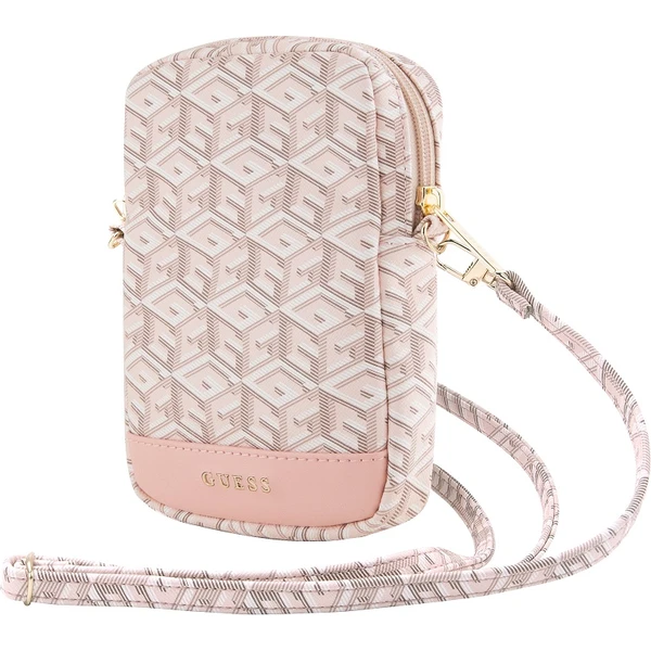 Guess PU G Cube Wallet Phone Bag Zipper růžový - Popruhy a crossbody - Obrázek QK72000N01