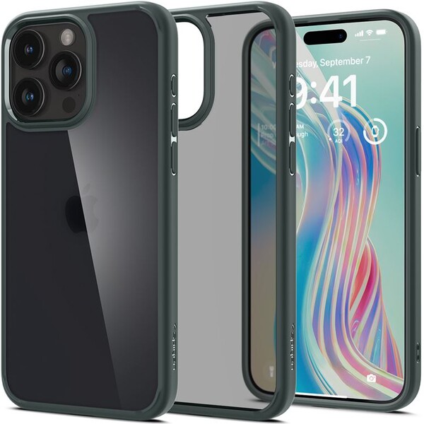 Spigen Ultra Hybrid kryt iPhone 15 Pro Max tmavě zelený