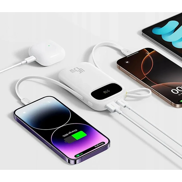 Baseus EnerFill FC31 Qpow 3 20000mAh powerbanka, 45W, s kabelem USB-C a Lightning bílá - Powerbanky - Obrázek QMBQ000K01