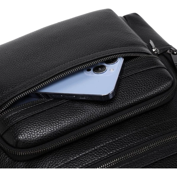 MyBalo Matterhorn kožený business batoh na notebook černý - Batohy - Obrázek QO7E000K01
