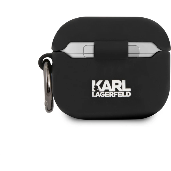 Karl Lagerfeld Rue St Guillaume silikonové pouzdro pro Airpods 3 černé - Pouzdra - Obrázek QOOKF00101