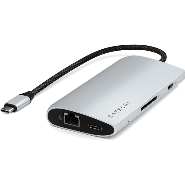 Satechi USB-C víceportový adaptér 8K s Ethernet V3 stříbrný - USB huby - Obrázek QPX5000O01