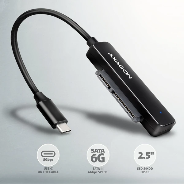 AXAGON ADSA-FP2C SLIM USB-C adaptér pro SATA 6G - Externí boxy - Obrázek QQS6000701