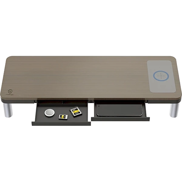 Powerton ERGO DOKY podstavec pod monitor s dokovací stanicí hnědý - Dokovací stanice - Obrázek QRQL000K01