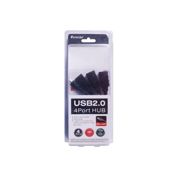 PremiumCord USB 2.0 Hub 4-portový kabel černý - USB huby - Obrázek QRSU000501