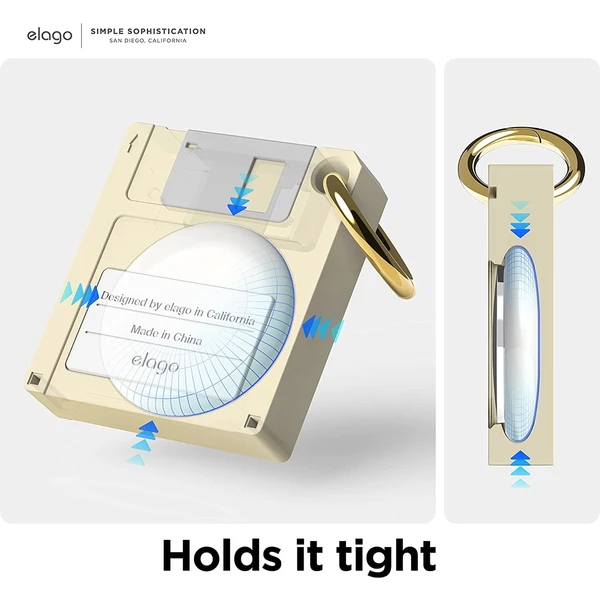 ELAGO Floppy Disk pouzdro pro Apple AirTag béžové - Pouzdra - Obrázek QTEM100501