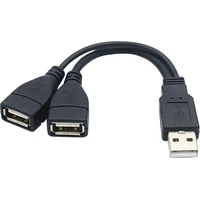 PremiumCord USB-A/2x USB-A redukce 0,15m černá - Kabely a redukce