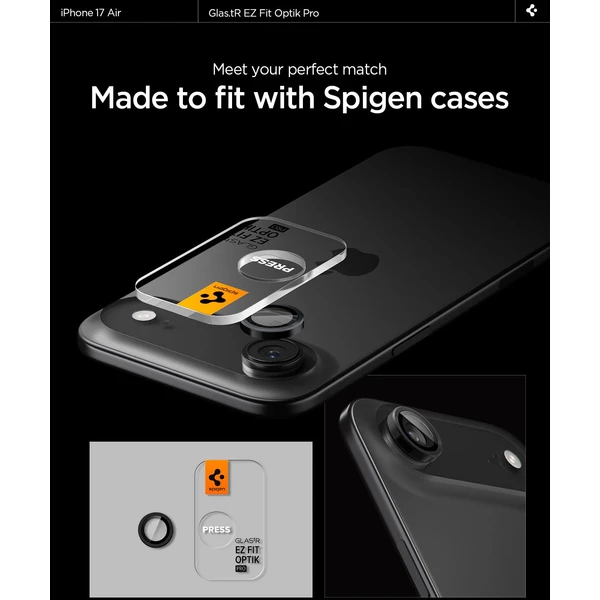 Spigen Glass tR EZ Fit Optik Pro skla iPhone Air black (2 ks) - Ochranné folie a skla - Obrázek QZGH000K01