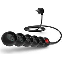 CONNECT IT prodlužovací kabel 230 V 5 zásuvek s vypínačem 2m černý - Zásuvky
