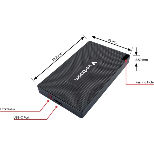 Verbatim Metal Mini SSD 512GB USB-C černá - SSD disky - Obrázek R06S000K01