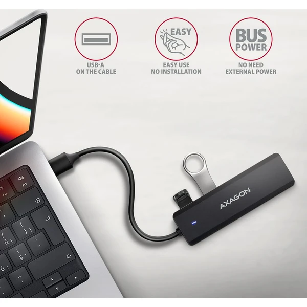 AXAGON HUE-C1A 4v1 USB-A hub - USB huby - Obrázek R0W3000L01