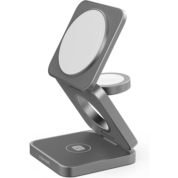 Cubenest S312 Pro 3v1 MagSafe bezdrátová nabíječka šedá - Nabíječky - Obrázek R1J6000601