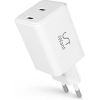iWant 45W GaN nabíjecí adaptér bílý - Nabíječky
