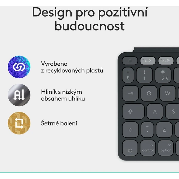 Logitech Keys to go 2 Apple bezdrátová US klávesnice grafitová - Klávesnice - Obrázek R245000J01