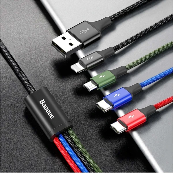 Baseus Fast 4v1 napájecí kabel 1,2m černý - Kabely a redukce - Obrázek R2RR000501