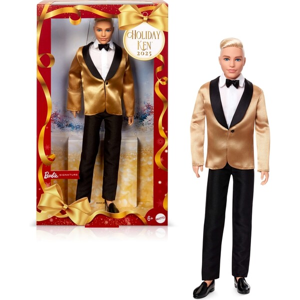 BRB VÁNOČNÍ PANENKA KEN BLOND 2025 (SIOC) Vícebarevná
