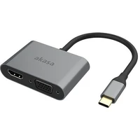 Akasa redukce USB Type C 2v1, HDMI, D-Sub, 18cm - Redukce