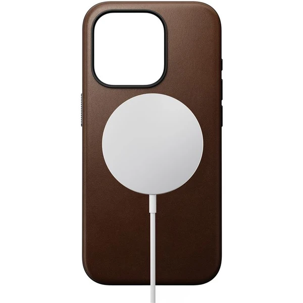 Nomad Modern Leather MagSafe kryt iPhone 15 Pro hnědý - Pouzdra - Obrázek R3CS100501