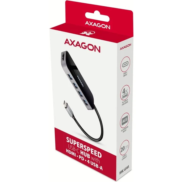 AXAGON HMC-6H4A USB-C 6v1 hub - Dokovací stanice - Obrázek R3O0000J01