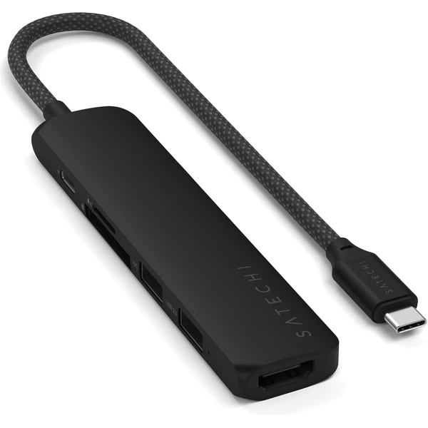Satechi 6v1 USB-C Slim víceportový adaptér černý - USB huby - Obrázek R3UB000P01