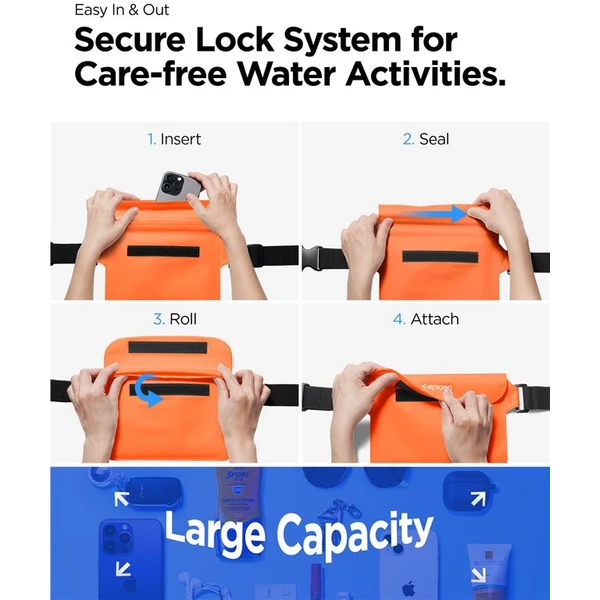 Spigen Aqua Shield WaterProof Waist Bag A620 2 Pack oranžový - Pouzdra - Obrázek R4N5000701