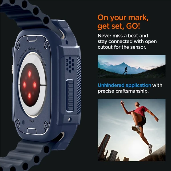 Spigen Rugged Armor kryt Apple Watch Ultra 3/2/1 (49mm) modrý - Pouzdra - Obrázek R5A1000P01
