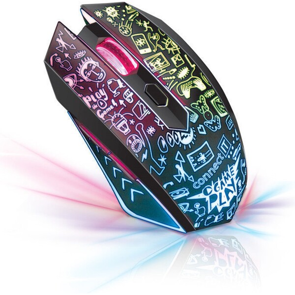 CONNECT IT DOODLE 2 bezdrátová herní myš, ČERNÁ Černá