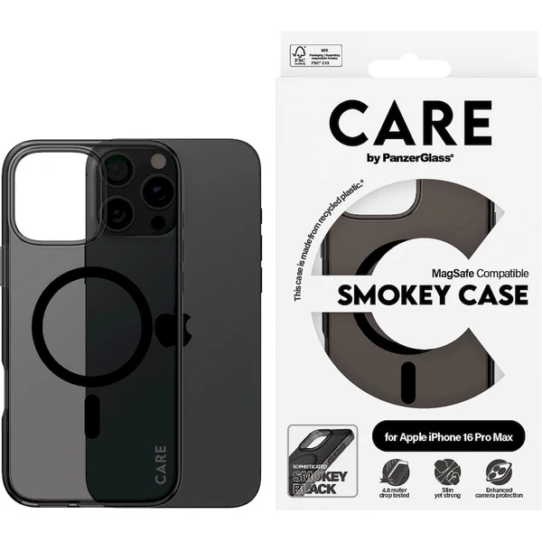PanzerGlass® CARE kryt Apple iPhone 16 Pro Max MagSafe Smokey kouřový/černý - Pouzdra - Obrázek R608000P01