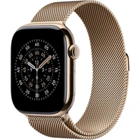 Apple Watch 49/46/45/44mm zlatý milánský tah S/M - Řemínky