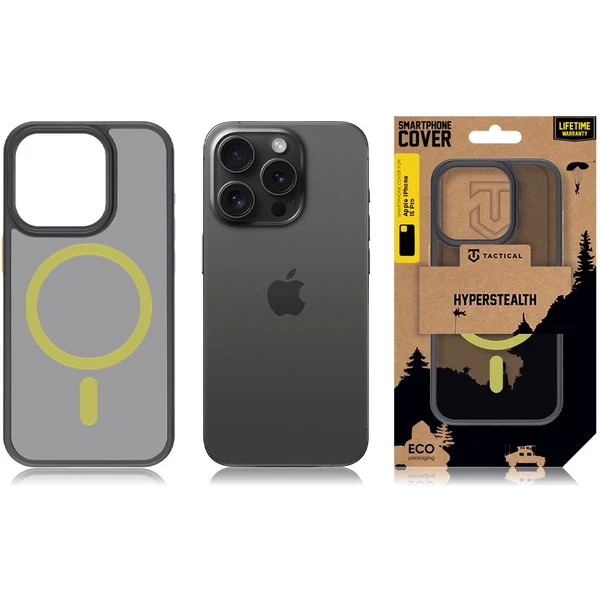 Tactical MagForce Hyperstealth 2.0 kryt iPhone 15 Pro Black/Yellow - Pouzdra - Obrázek R655000P01
