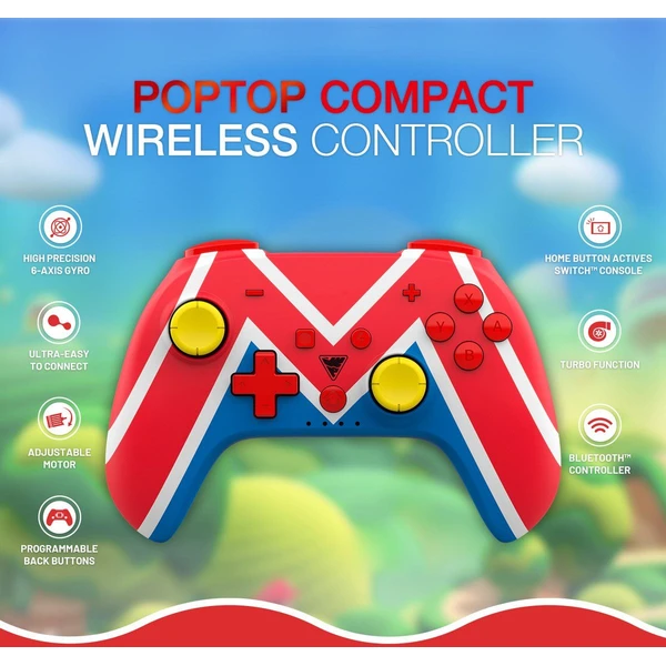 DragonShock PopTop kompaktní bezdrátový ovladač Mario (Switch) - Herní ovladače - Obrázek R666000K01
