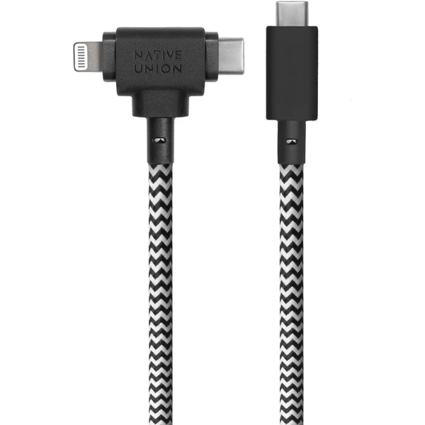 Native Union Belt Universal Cable (USB-C – Lighting/USB-C) 1,5 m, zebra - Kabely a redukce - Obrázek R842000J01