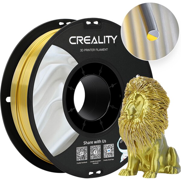 Creality CR-Silk filament 1,75 mm 1 kg zlatá/stříbrná Zlatá/stříbrná