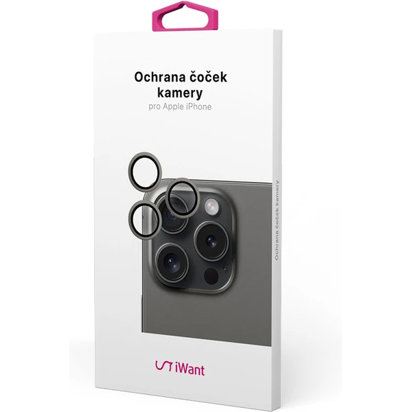 iWant ochrana čoček na kameru iPhone 16 Pro / 16 Pro Max černá - Ochranné folie a skla - Obrázek R9O7000K01