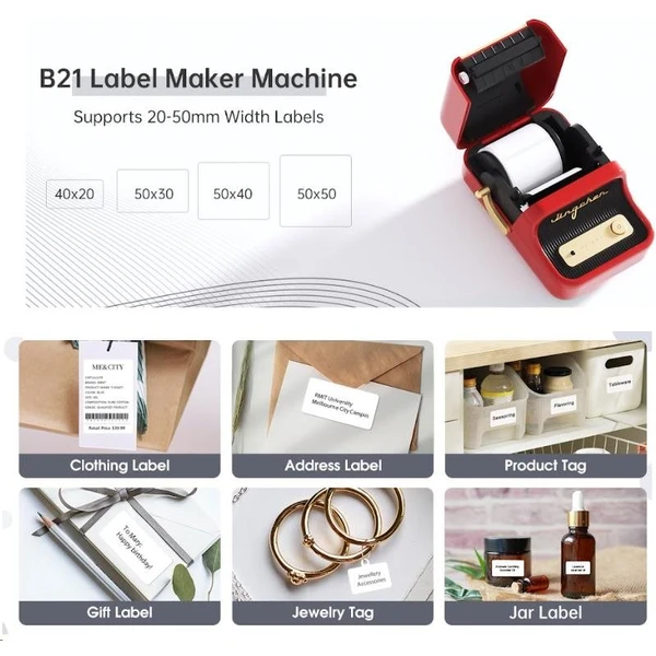 Niimbot tiskárna štítků B21 Smart červená + role štítků 210 ks - Štítkovače - Obrázek R9S0000N01