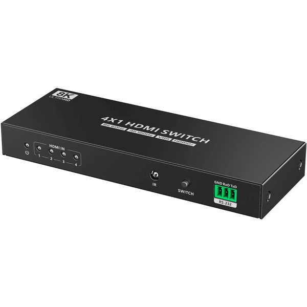PremiumCord HDMI switch 4:1 s podporou rozlišení 8K@60Hz,4K@120Hz, 1080P, HDR, s ovládáním tlačítkem - Ostatní - Obrázek R9UF000K01