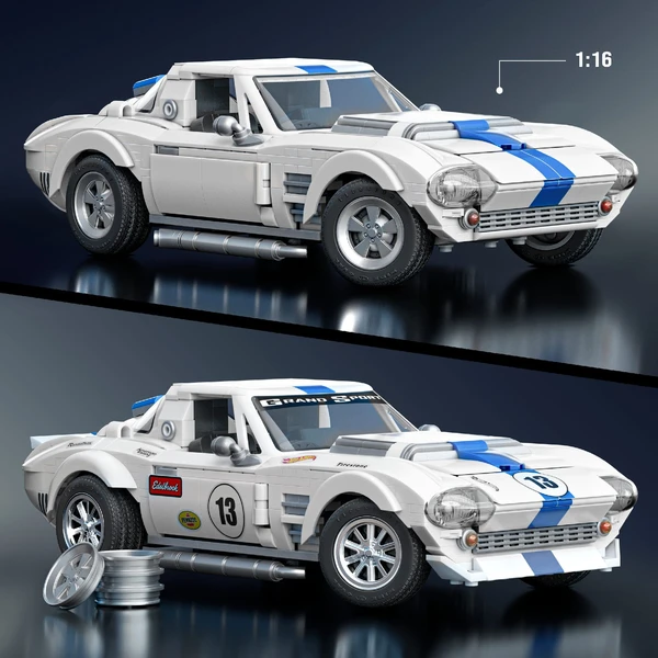 Mattel Brick Shop sestavitelný model Hot Wheels - Corvette Grand Sport (Elite series) - Stavebnice - Obrázek RA6L000K01