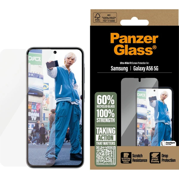 PanzerGlass® Ultra-Wide Fit sklo Samsung Galaxy A56 5G s instalačním rámečkem - Ochranné folie a skla - Obrázek RAUC000K01
