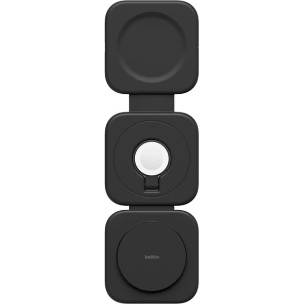 Belkin BOOST CHARGE PRO Qi2/MagSafe 3v1 bezdrátová skládací cestovní nabíječka černá (CZ adaptér) - Nabíječky - Obrázek RAYP000K01