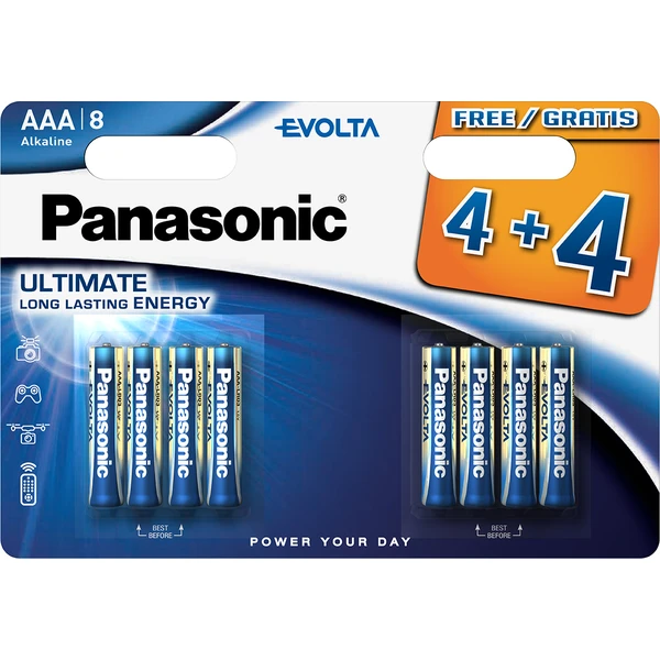 Panasonic Evolta AAA alkalické baterie, 4+4 ks - Baterie - Hlavní obrázek
