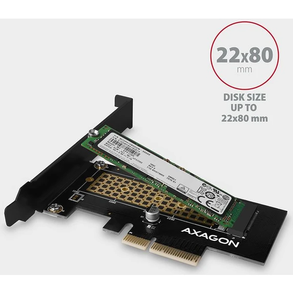 AXAGON PCEM2N PCIe x4 M.2 NVMe Mkey slot adaptér - Řadiče - Obrázek RC7HF00101