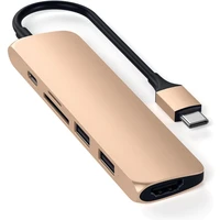 Satechi Slim Multimedia Adapter V2 zlatý - Kabely