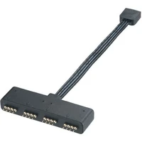 Akasa 4pin rozbočovač pro RGB LED pásky 10cm černý - Kabely a redukce