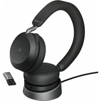 Jabra Evolve2 75 USB-A UC s nabíjecím stojánkem černá  - Sluchátka